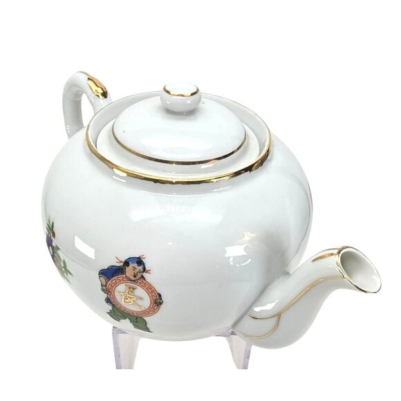 Vintage Chinese Teapot + 6 Tea Cups With Children Symbol Designs JE117/319/320 - Picture 3 of 16